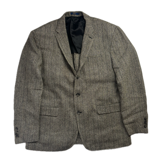 Polo Ralph Lauren Grey Herringbone Blazer Sports Coat (Linen Silk) - 44R