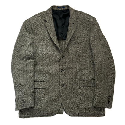 Polo Ralph Lauren Grey Herringbone Blazer Sports Coat (Linen Silk) - 46R