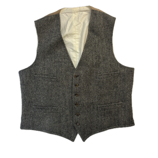 Polo Ralph Lauren Grey Herringbone Waistcoat (Wool) - 44R
