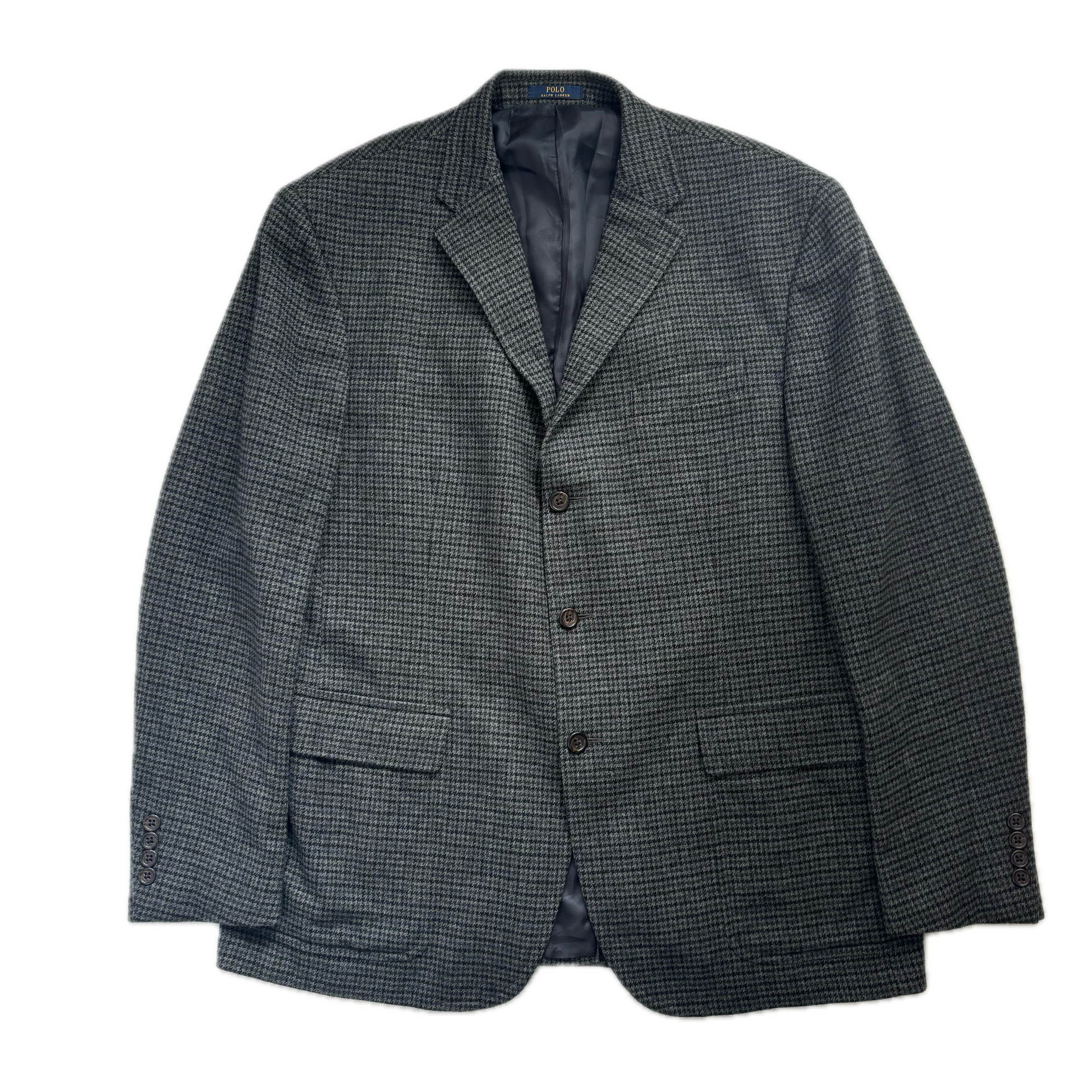 Polo Ralph Lauren Grey Houndstooth Blazer Sports Coat (Wool) - 44R