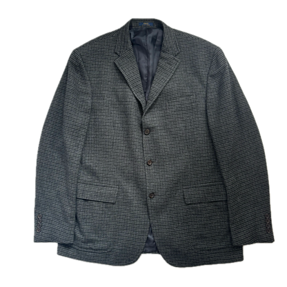 Polo Ralph Lauren Grey Houndstooth Blazer Sports Coat (Wool) - 44R
