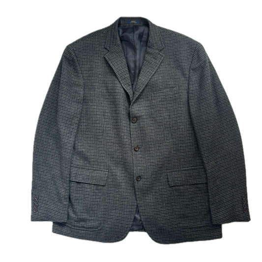 Polo Ralph Lauren Grey Houndstooth Blazer Sports Coat (Wool) - 44R