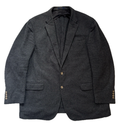 Polo Ralph Lauren Grey Houndstooth Blazer Sports Coat (Wool) - 46R