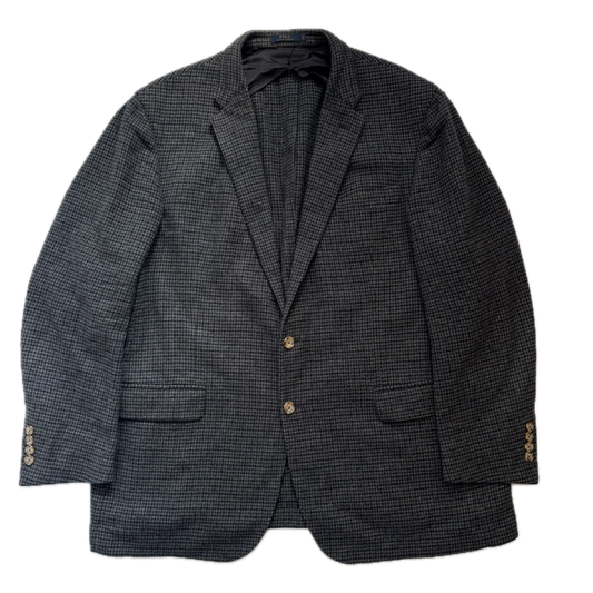 Polo Ralph Lauren Grey Houndstooth Blazer Sports Coat (Wool) - 46R
