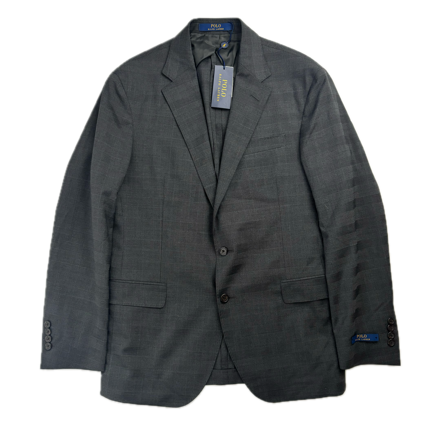 Polo Ralph Lauren Grey Plaid Check Blazer Traveler (Wool Polyester) - 40R