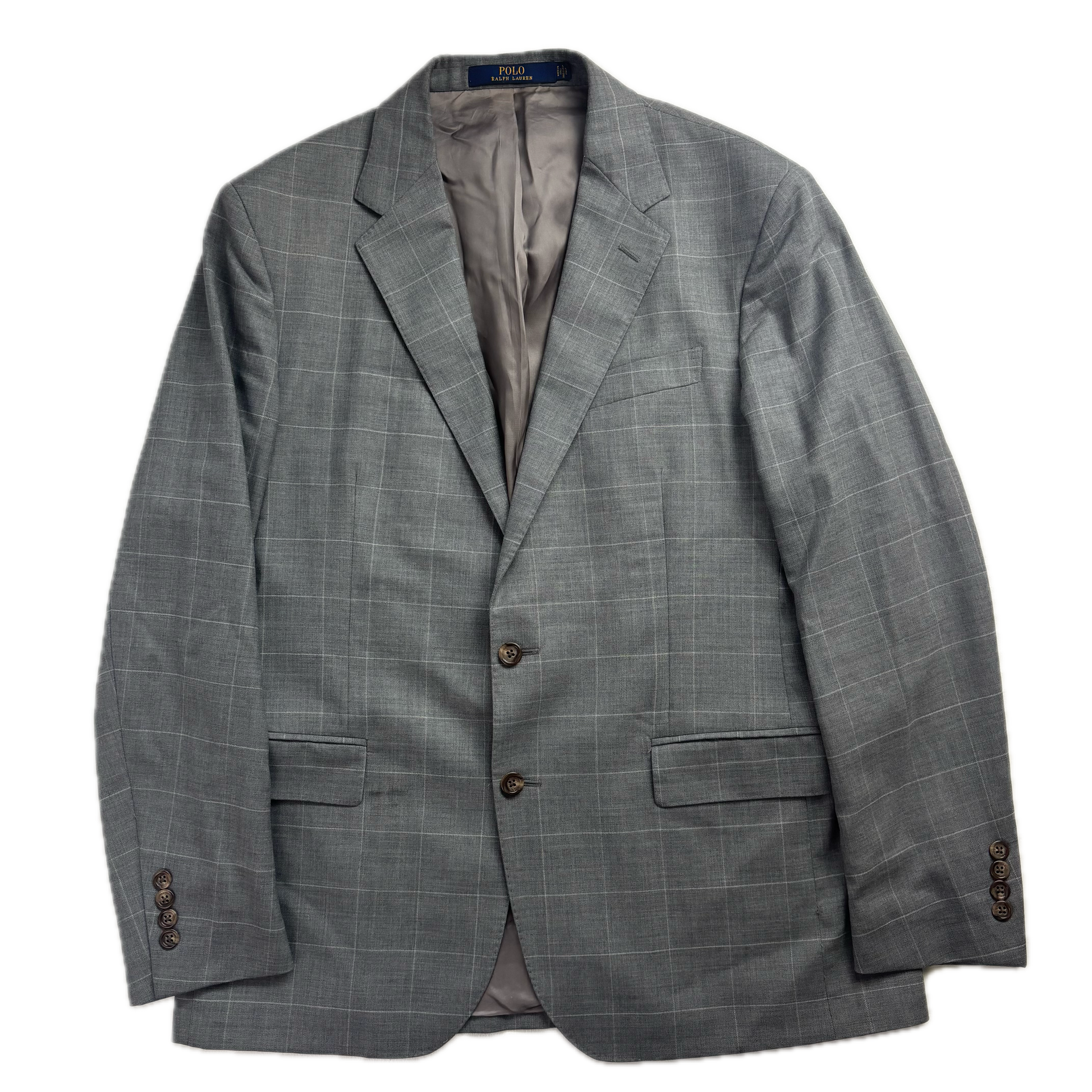 Polo Ralph Lauren Grey Windowpane Blazer Sports Coat - 42R