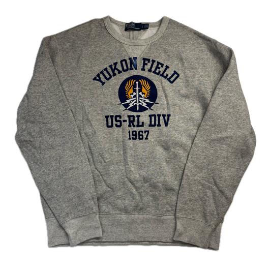 Polo Ralph Lauren Grey Yukon Field USRL Army Sweatshirt - M