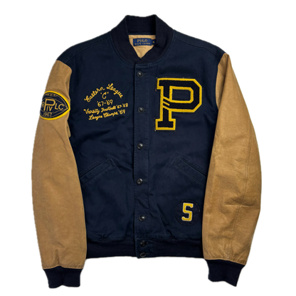 Polo Ralph Lauren Leather Football Varsity Bulldog Leather Letterman Jacket - XL