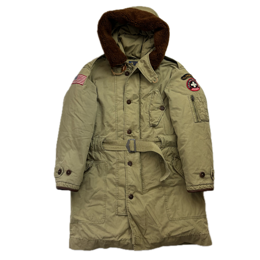 Polo Ralph Lauren Mountain Division Puffer Parka Military Sheepskin Hood - M