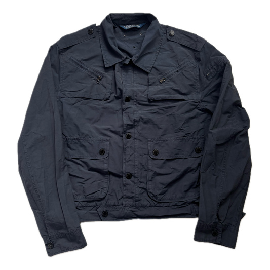 Polo Ralph Lauren Navy Aviator Bomber Jacket Cropped - M