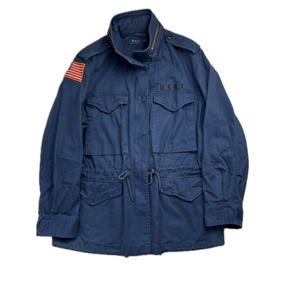 Polo Ralph Lauren Navy Blue Military Army Parka Jacket  - M
