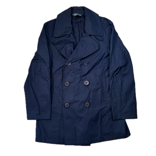 Polo Ralph Lauren Navy Double Breasted Rain Mac Coat Trench 