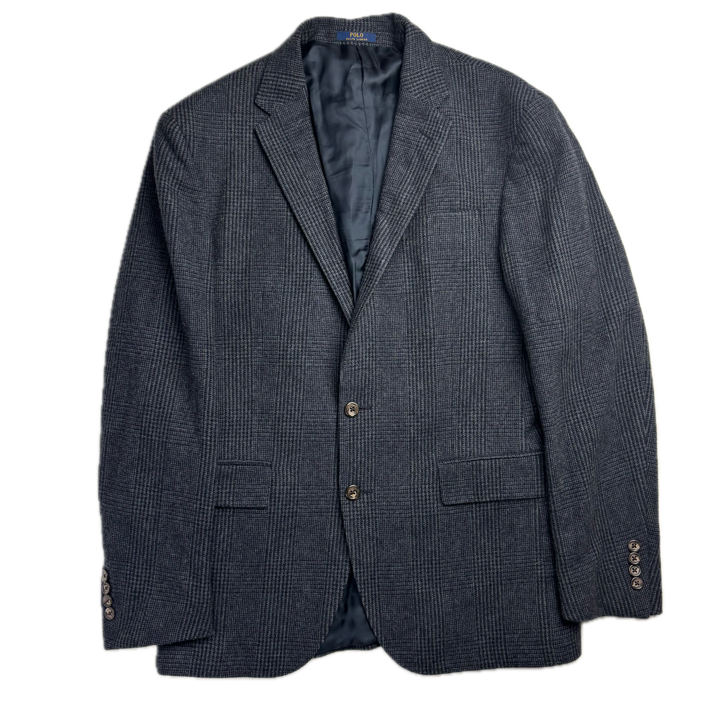 Polo Ralph Lauren Navy Glen Plaid Tweed Blazer Sports Coat (Wool Cashmere) - 40R
