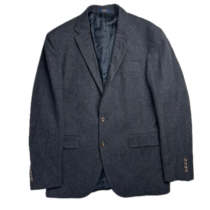 Polo Ralph Lauren Navy Glen Plaid Tweed Blazer Sports Coat (Wool Cashmere) - 40R