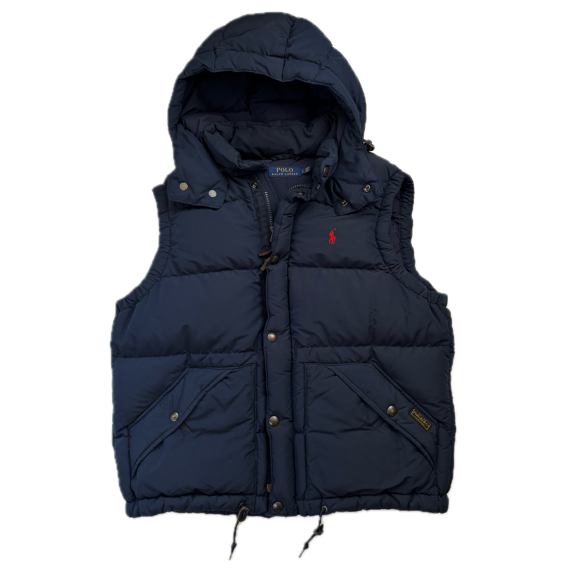 Polo Ralph Lauren Navy Hooded Body Warmer Gilet Down Vest - L