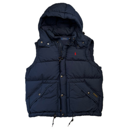 Polo Ralph Lauren Navy Hooded Body Warmer Gilet Down Vest - L