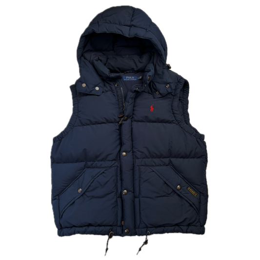 Polo Ralph Lauren Navy Hooded Body Warmer Gilet Down Vest - L