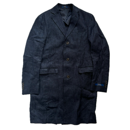 Polo Ralph Lauren Navy Long Blazer Overcoat (Linen) -38S