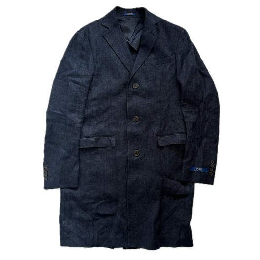 Polo Ralph Lauren Navy Long Blazer Overcoat (Linen) -38S