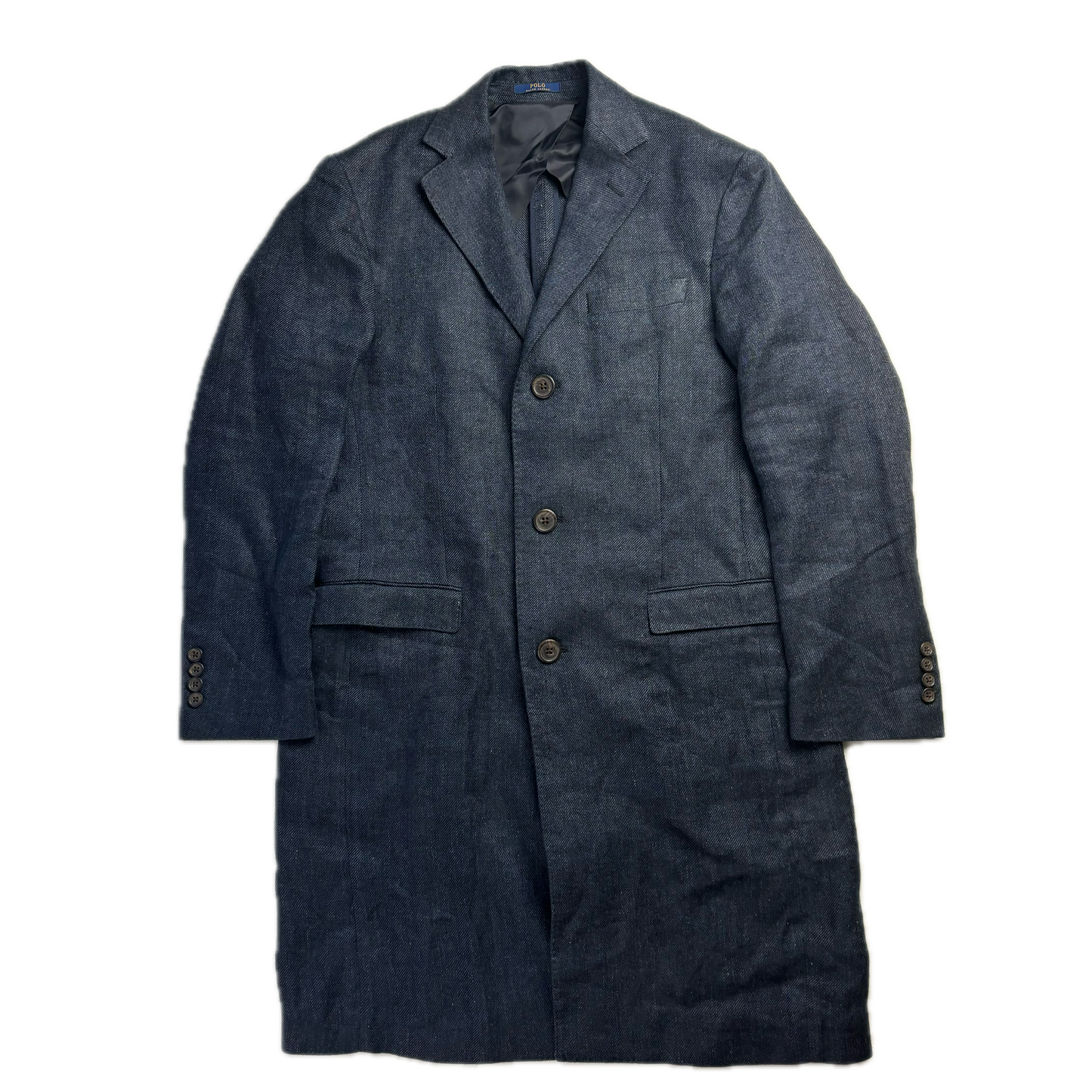 Polo Ralph Lauren Navy Long Blazer Overcoat (Linen) -40R