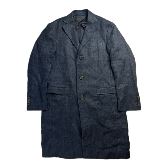 Polo Ralph Lauren Navy Long Blazer Overcoat (Linen) -40R