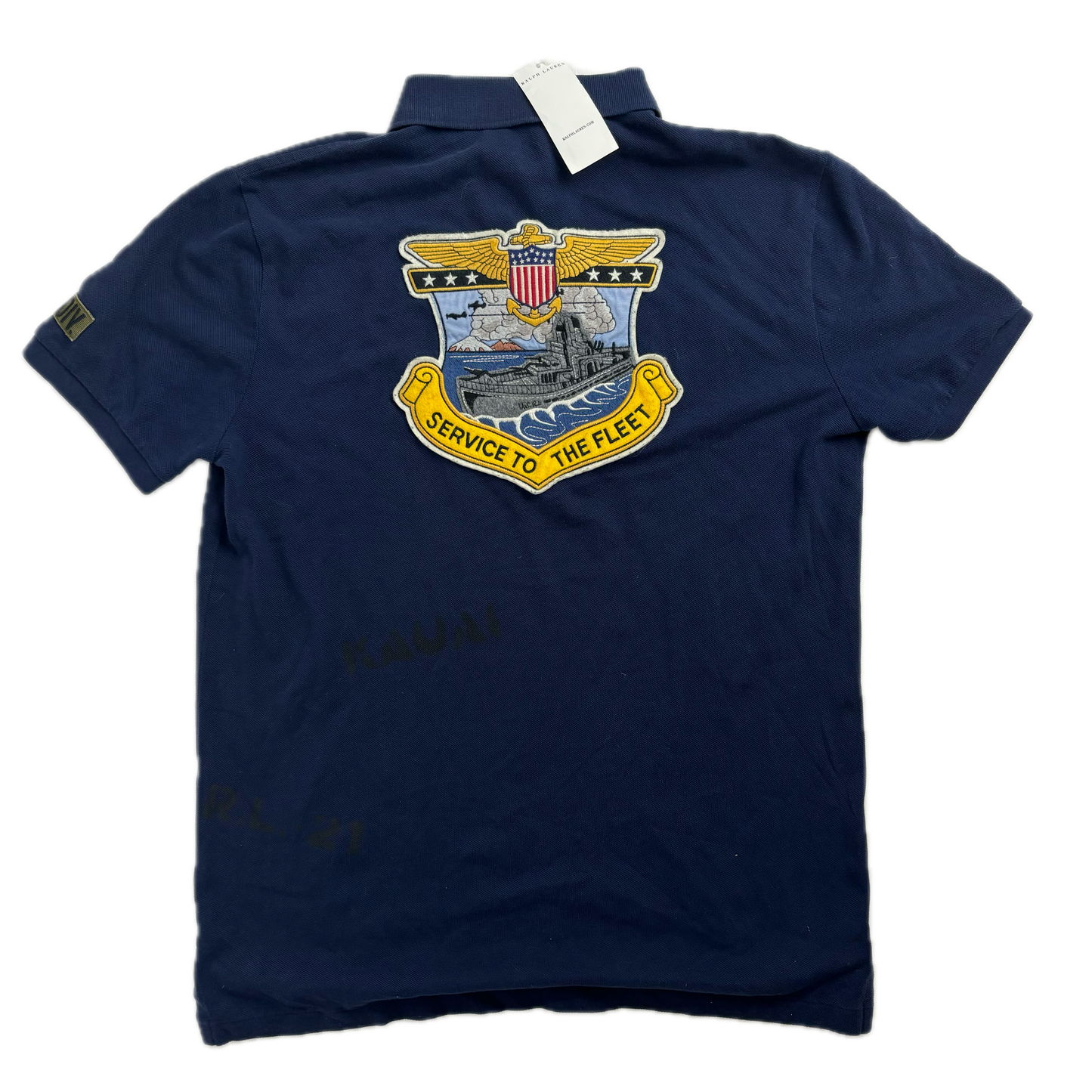 Polo Ralph Lauren Navy Polo Shirt Service To The Fleet Army (Sample) - M