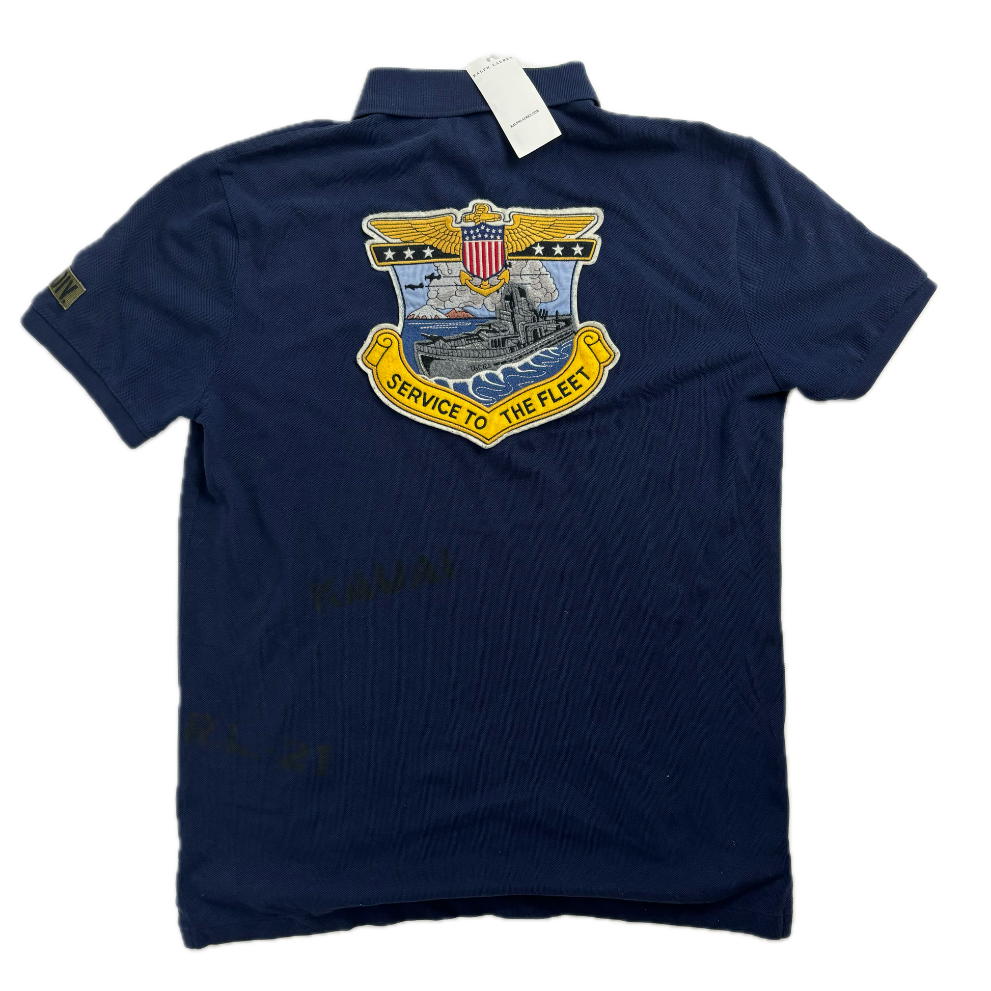 Polo Ralph Lauren Navy Polo Shirt Service To The Fleet Army (Sample) - M
