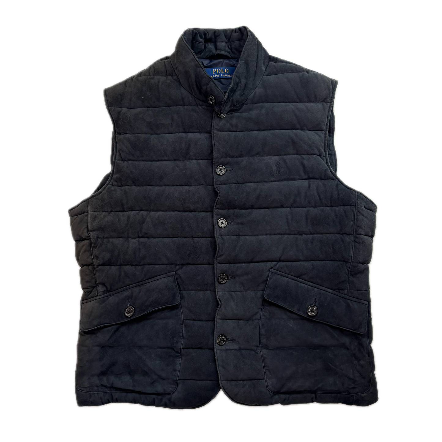 Polo Ralph Lauren Navy Suede Body Warmer Gilet  - L