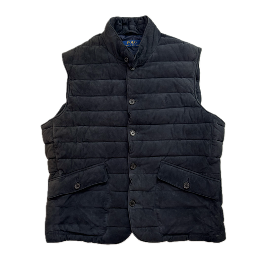 Polo Ralph Lauren Navy Suede Body Warmer Gilet  - L