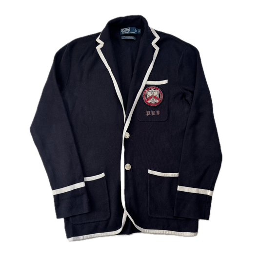 Polo Ralph Lauren Navy Tennis Crest Sports Jacket Cardigan Blazer - S