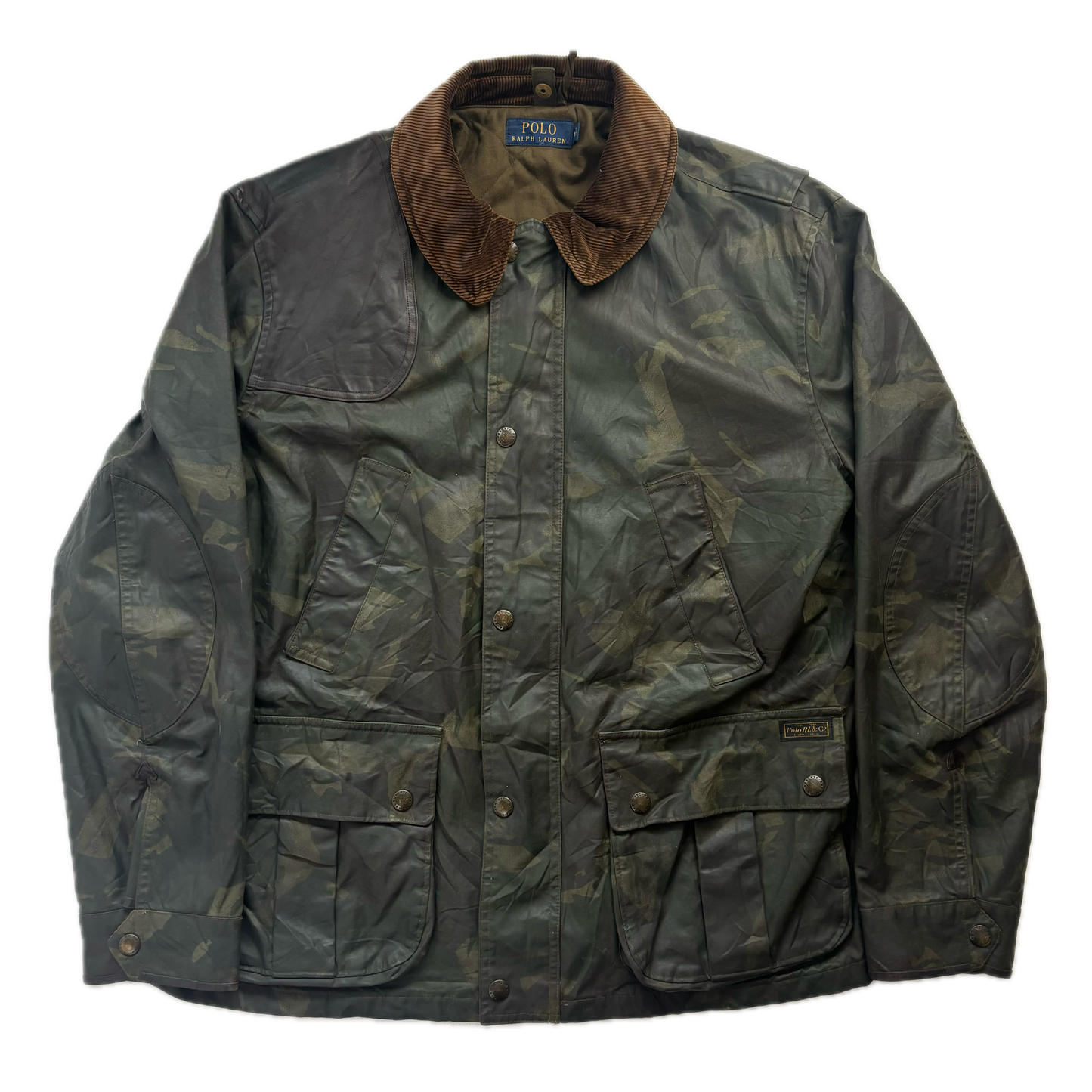 Polo Ralph Lauren Oil Cloth Waxed Camo Jacket Hunting Shooting - XL