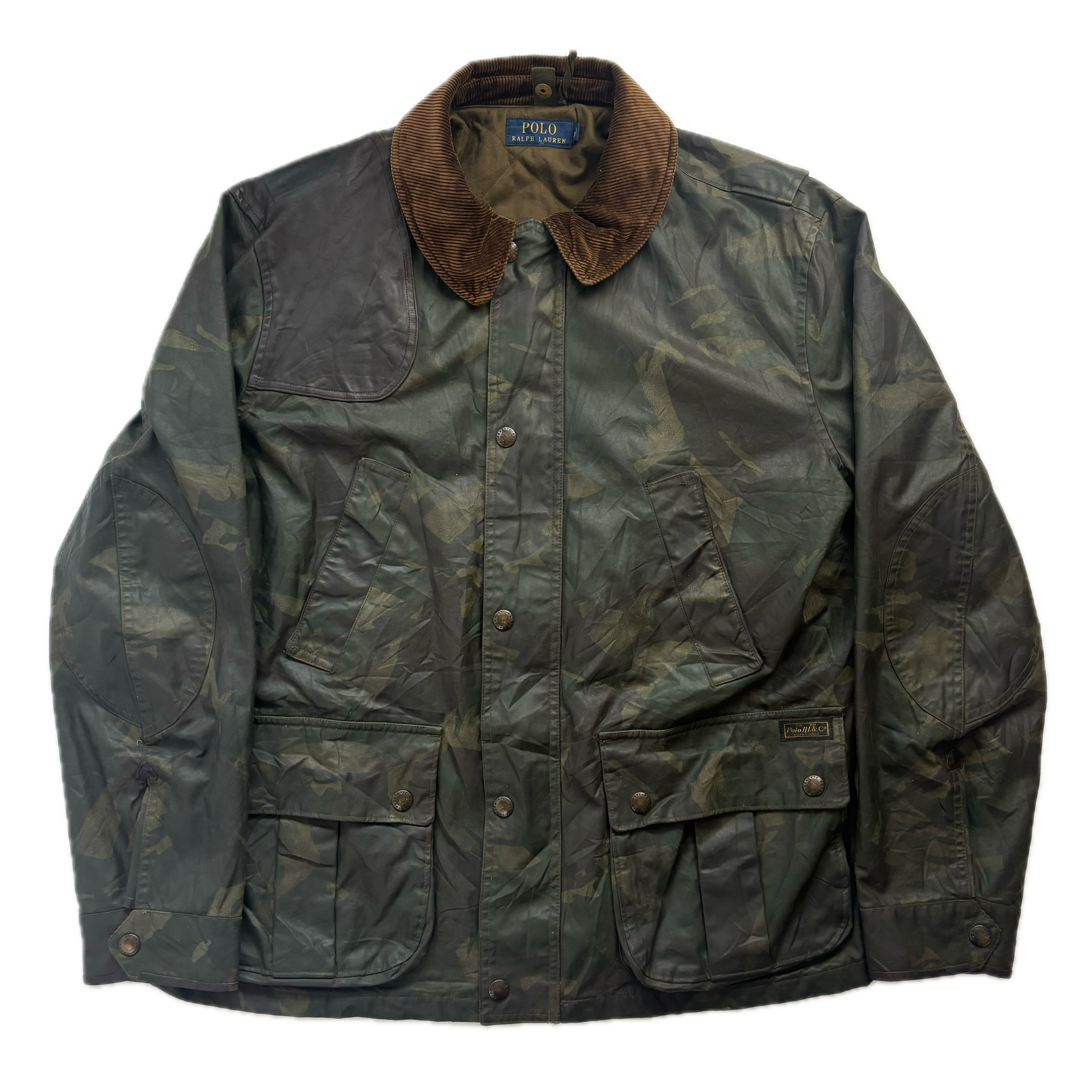 Polo Ralph Lauren Oil Cloth Waxed Camo Jacket Hunting Shooting - XL