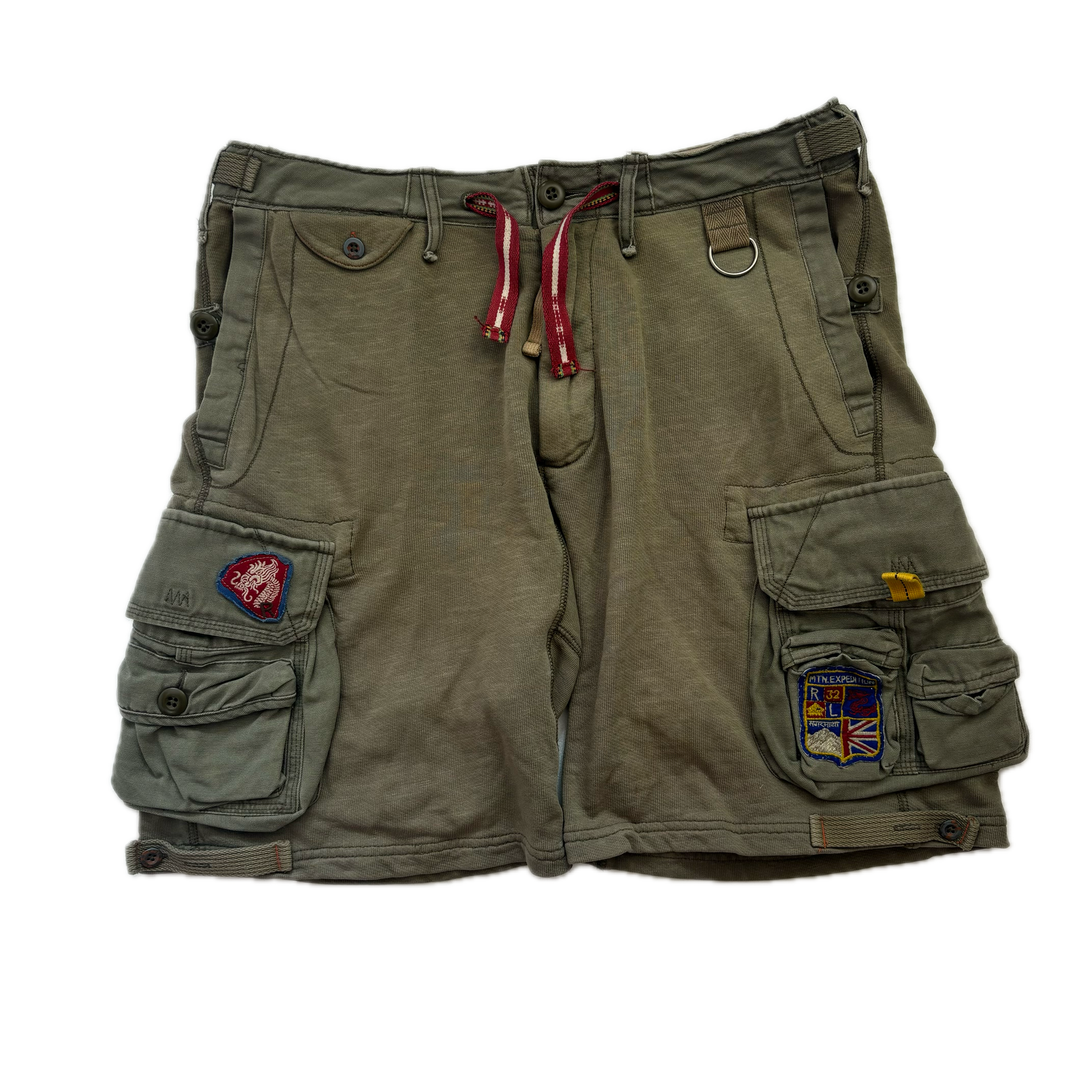 Polo Ralph Lauren Olive Green Mountain Expedition Patch Shorts Himalayas - S