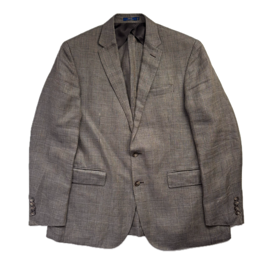 Polo Ralph Lauren Prince Of Wales Check Suit Blazer Glen Plaid (Linen) - 42R