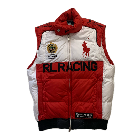 Polo Ralph Lauren Red White Racing Italy 2011 Italy Down Vest Gilet Puffer - S
