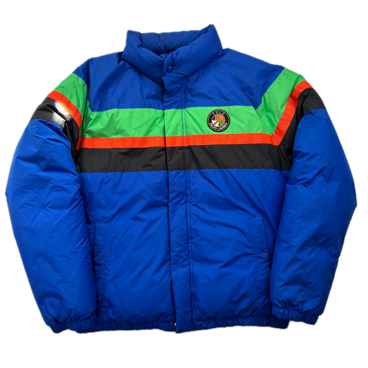 Polo Ralph Lauren Retro Blue Cookie Patch Puffer Jacket Down Coat - M
