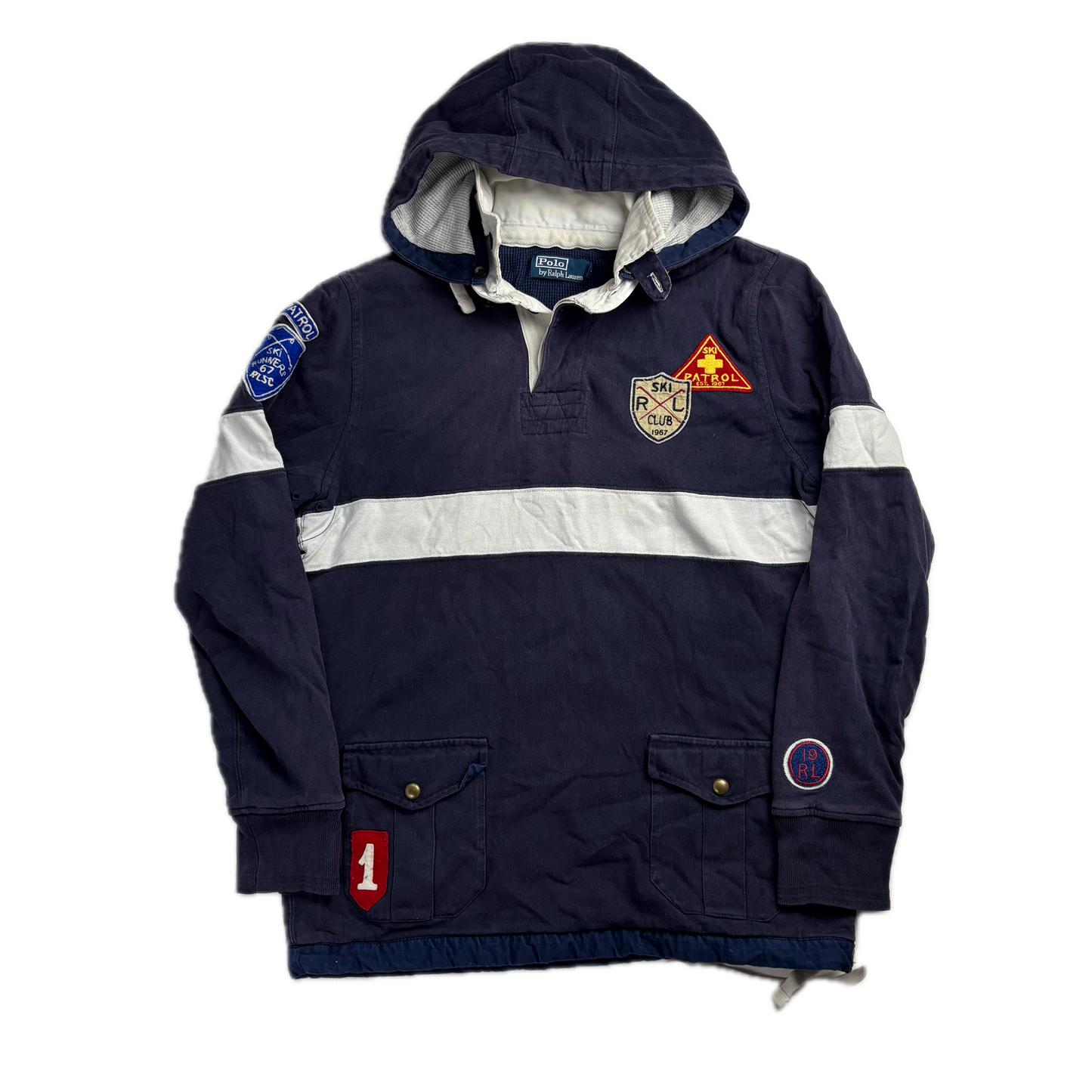 Polo Ralph Lauren Ski Patrol Hooded Rugby Shirt - M
