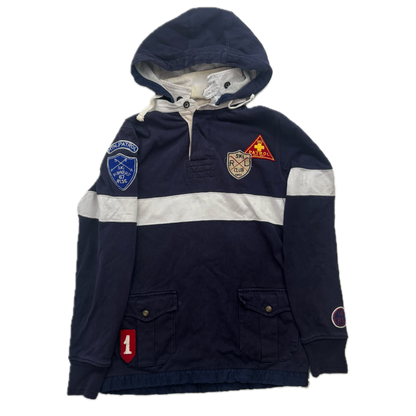 Polo Ralph Lauren Ski Patrol Hooded Rugby Shirt Retro - S