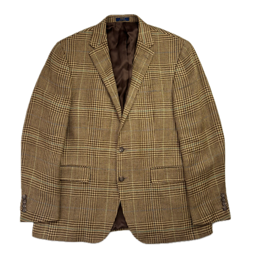 Polo Ralph Lauren Tan Brown Glen Plaid Blazer (Flax Silk) - 42R