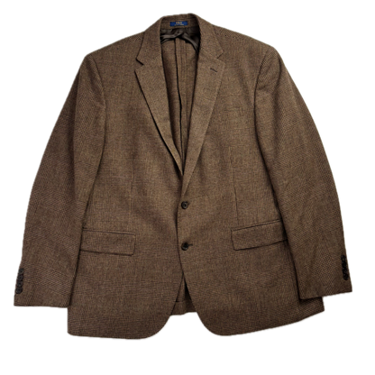 Polo Ralph Lauren Tan Brown Glen Plaid Blazer (Wool) - 46R