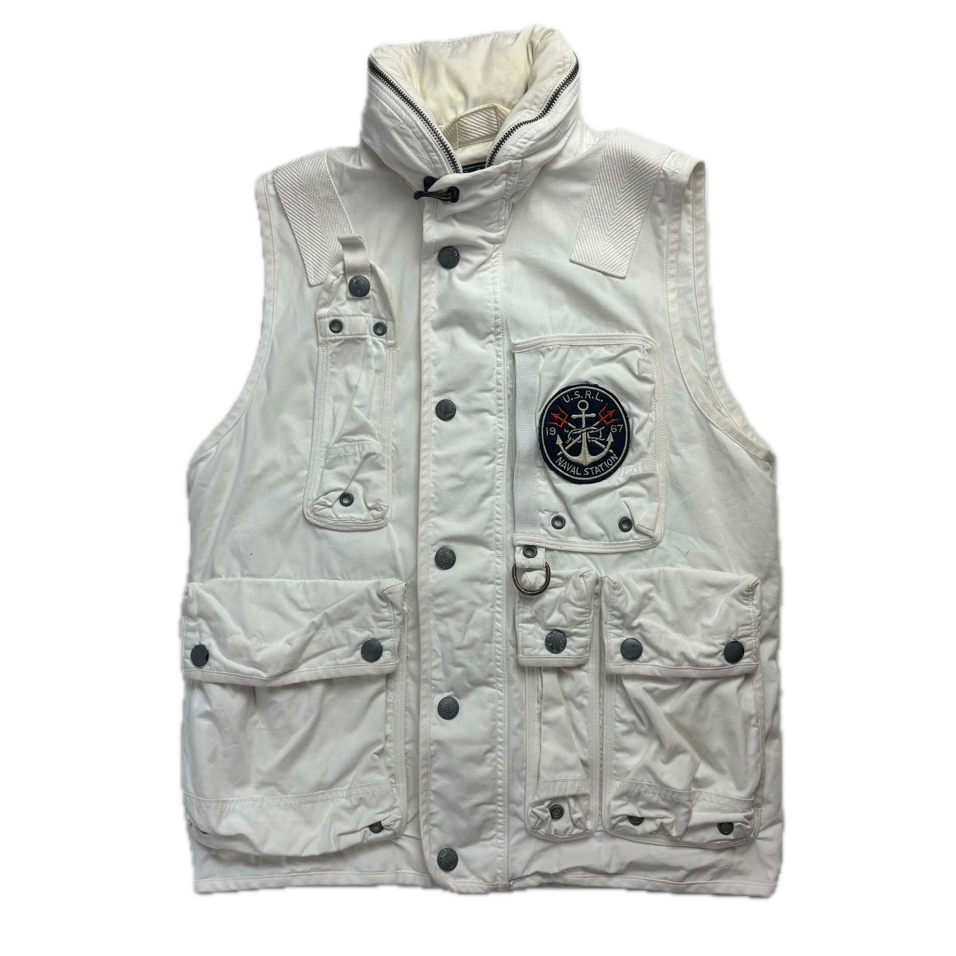 Polo Ralph Lauren White Naval Station Utility Vest USRL - S
