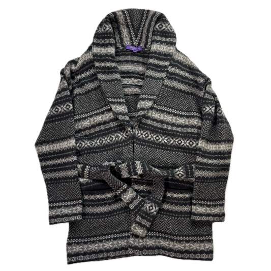 Purple Label Grey Belted Fairisle Cardigan (Cashmere Wool) - XL