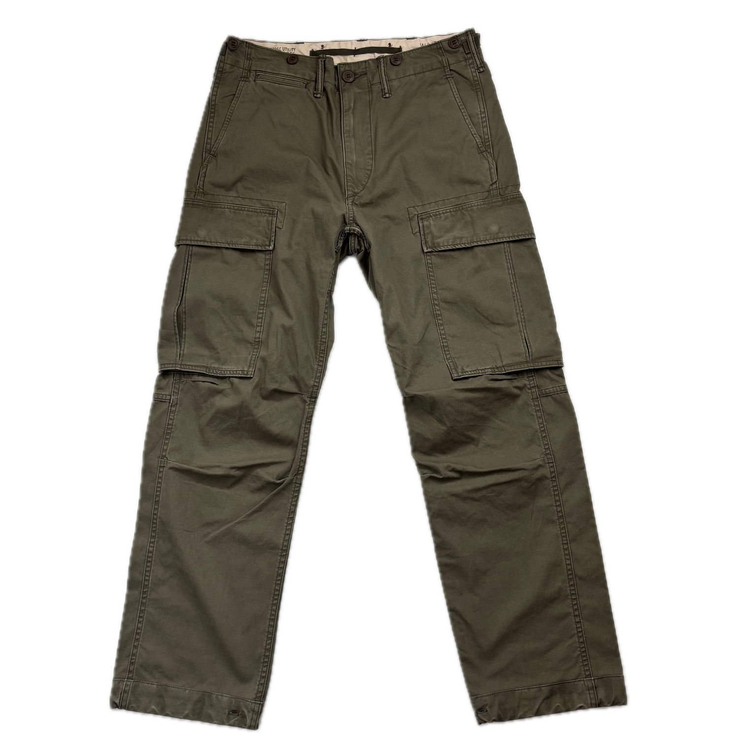 RRL Ralph Lauren Dark Green Cargo Pants Utility Trouser  - 29x30