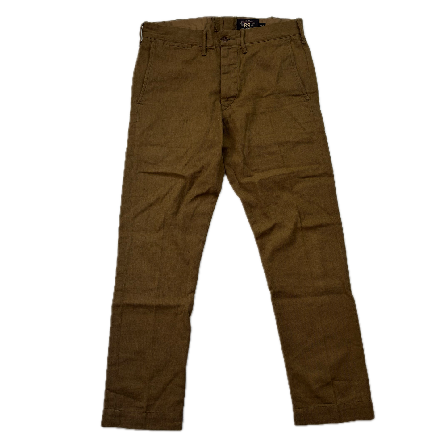 RRL Ralph Lauren Khaki Green Chinos Trouser  (Cotton / Wool) - 30
