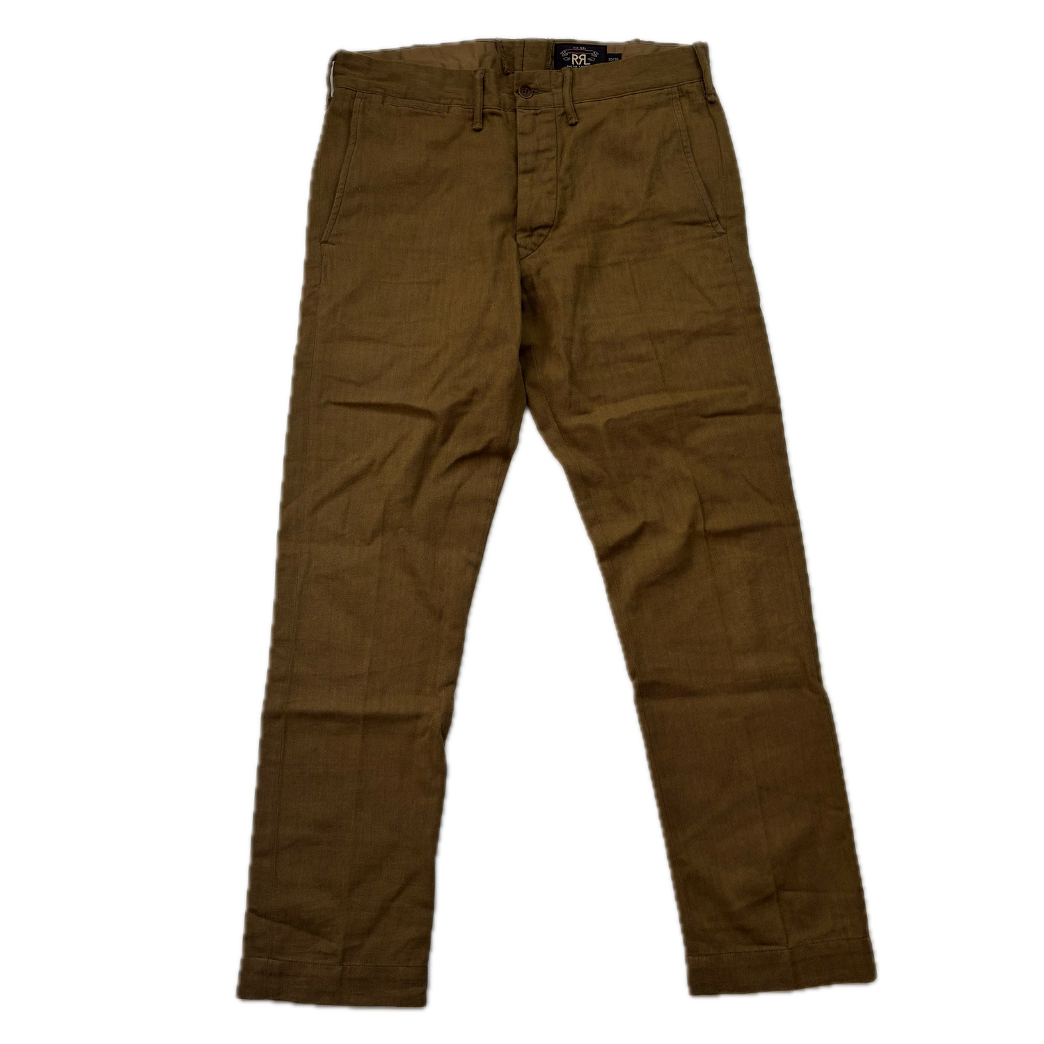 RRL Ralph Lauren Khaki Green Chinos Trouser  (Cotton / Wool) - 30