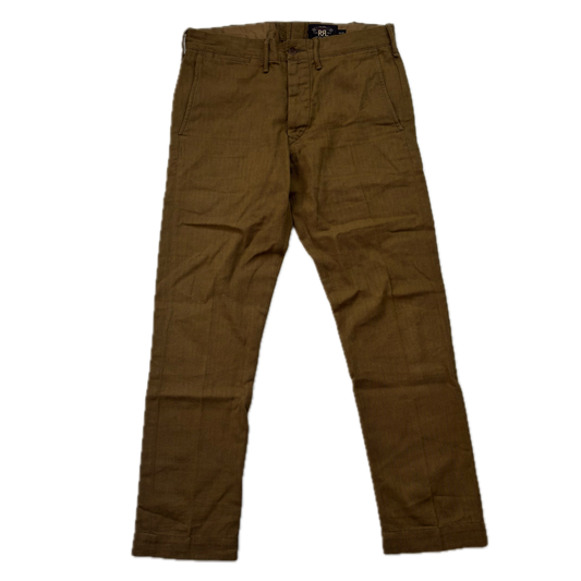 RRL Ralph Lauren Khaki Green Chinos Trouser  (Cotton / Wool) - 30