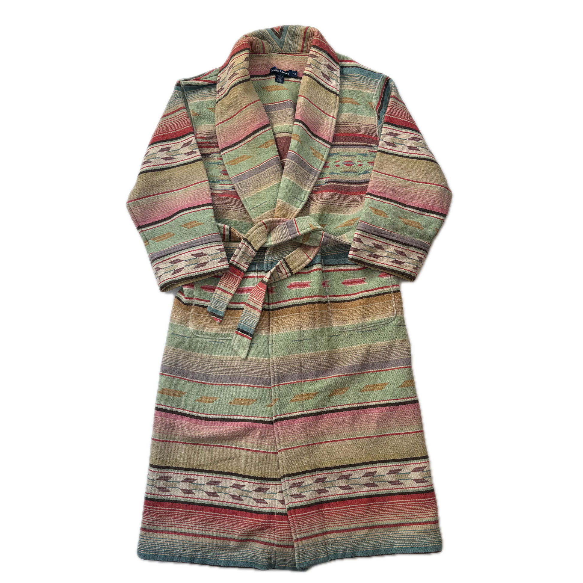 Ralph Lauren Aztec Cardigan Jacket Belted Long Indian Blanket Robe - M/L