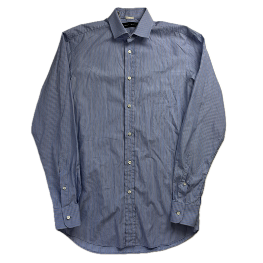 Ralph Lauren Black Label Sloane Blue Striped Formal Shirt - 15.5