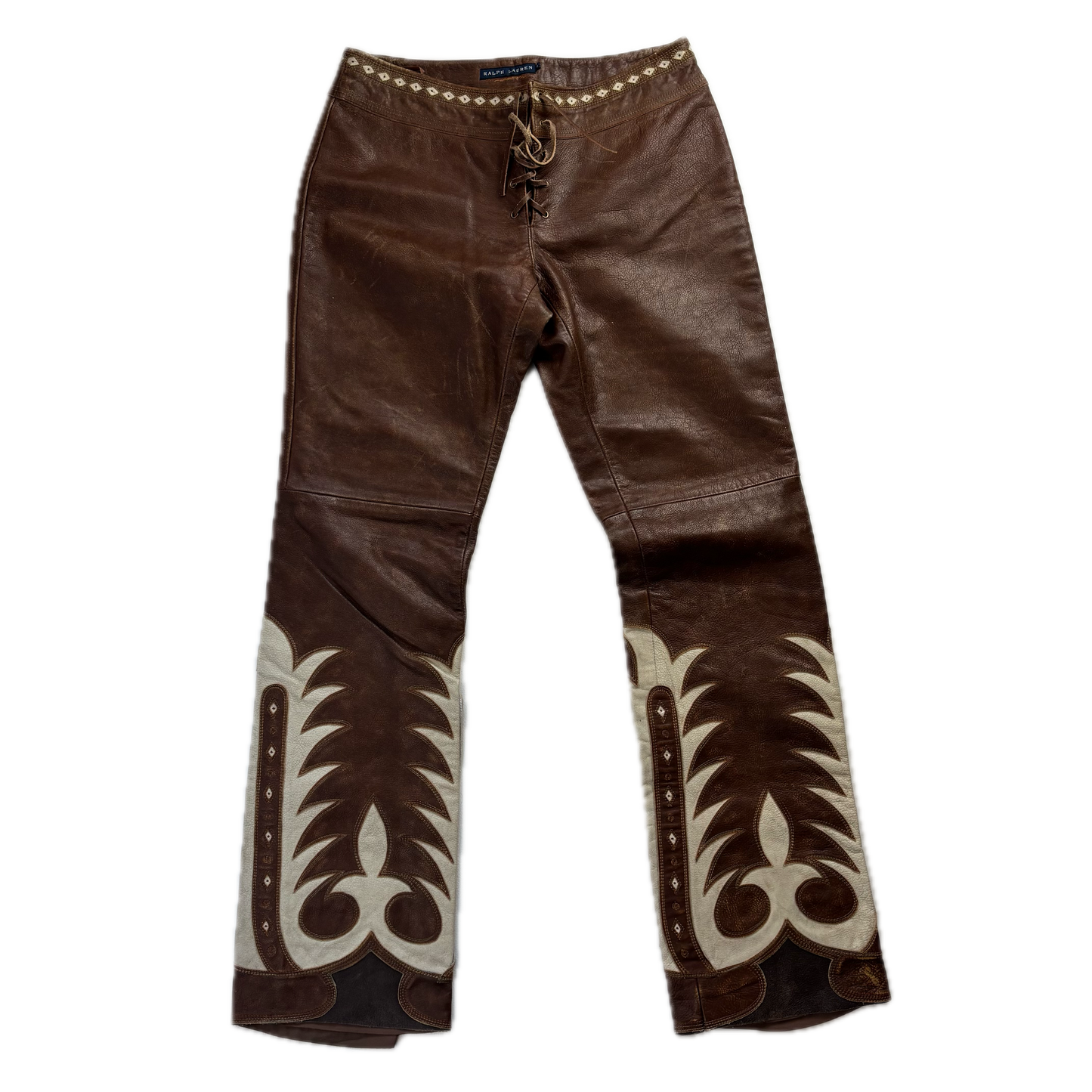 Ralph Lauren Cowhide Leather Western Trouser - 8