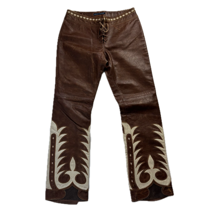 Ralph Lauren Cowhide Leather Western Trouser - 8